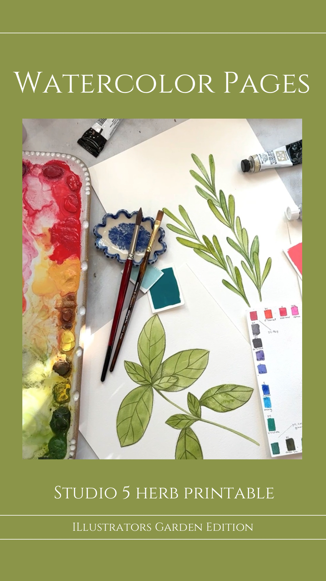 Herb Watercolor Painting Free Printable