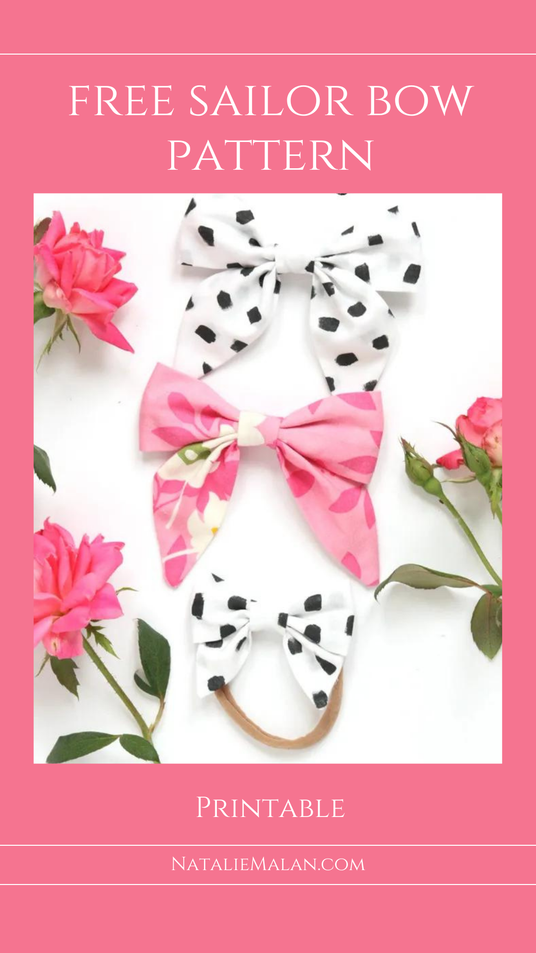 Free Sailor Bow Sewing Pattern Natalie Malan   Nataliemalan Free Diy Sailor Bow Pattern Girl Hair Bow Free Babe Tutorial Preview2 Digifree 